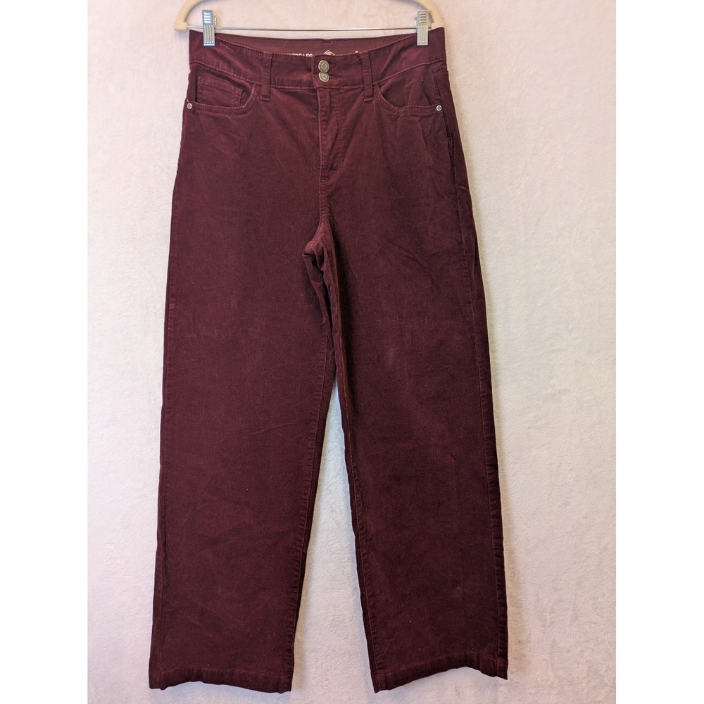 St Johns Bay Corduroy‎ Wide Leg Pants Burgundy Women's Size 8